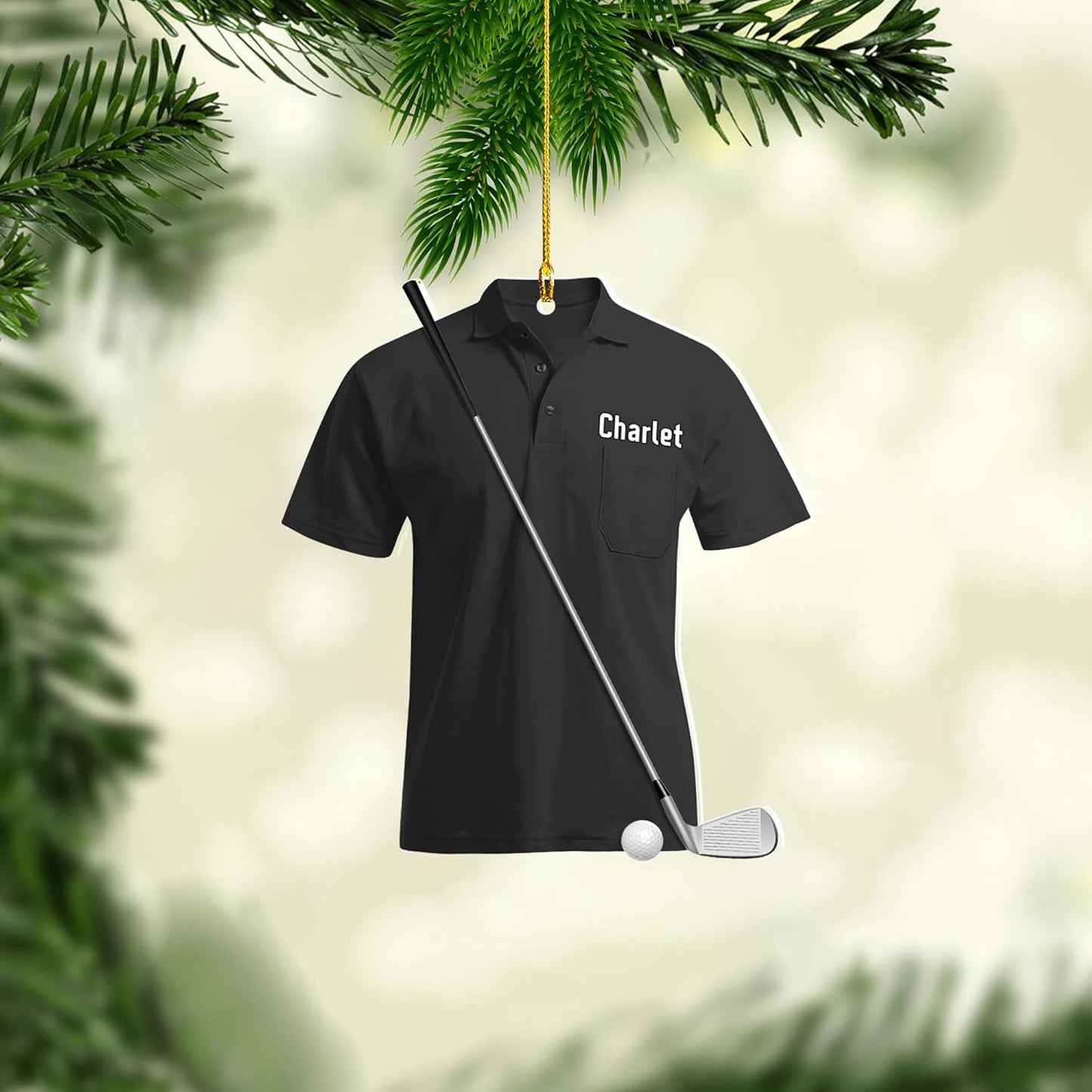 Personalized Golf Ornaments for Christmas Tree 2025 Custom Golf Christmas Ornament Golfing Bag Ornament Sports Golf Cart Ornaments Gift for Golfer Bag Golfing Lovers Hanging Decoration (G24)