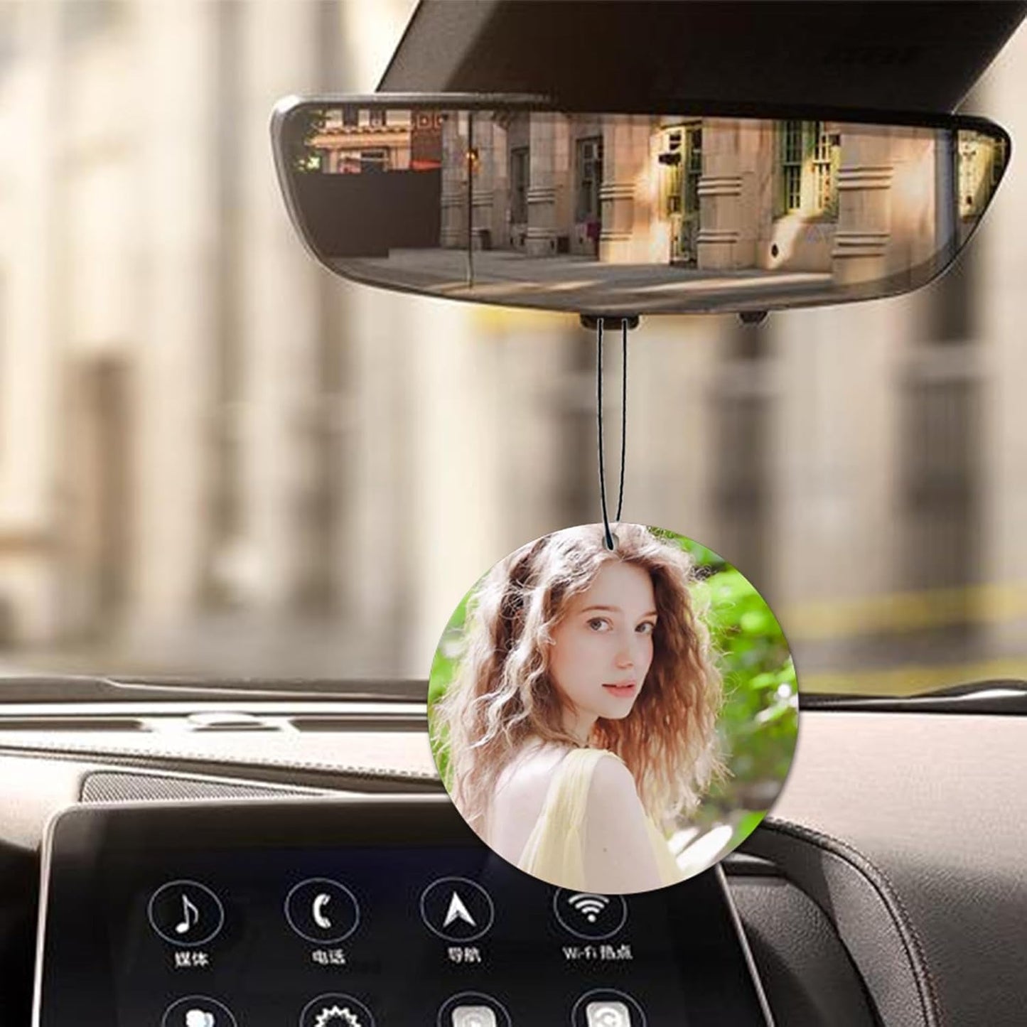 Personalized Photo Car Air Freshener – Custom Double-Sided Print – Fresh Linen Scent – Eco-Friendly, Long-Lasting Fragrance – Unique Gift for Family, Friends, Lovers (Circle)