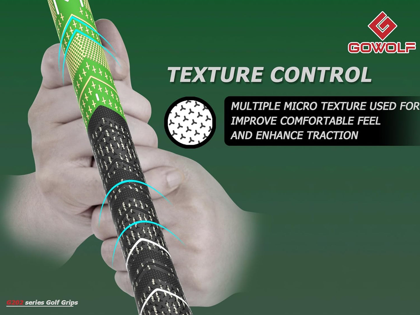 Gowolf Golf Grips Cord Rubber Multi-compound Golf Driver Irons Club 13pcs Golf Grips Colored Top Cover SL02 Pro with Free 15 Tapes
