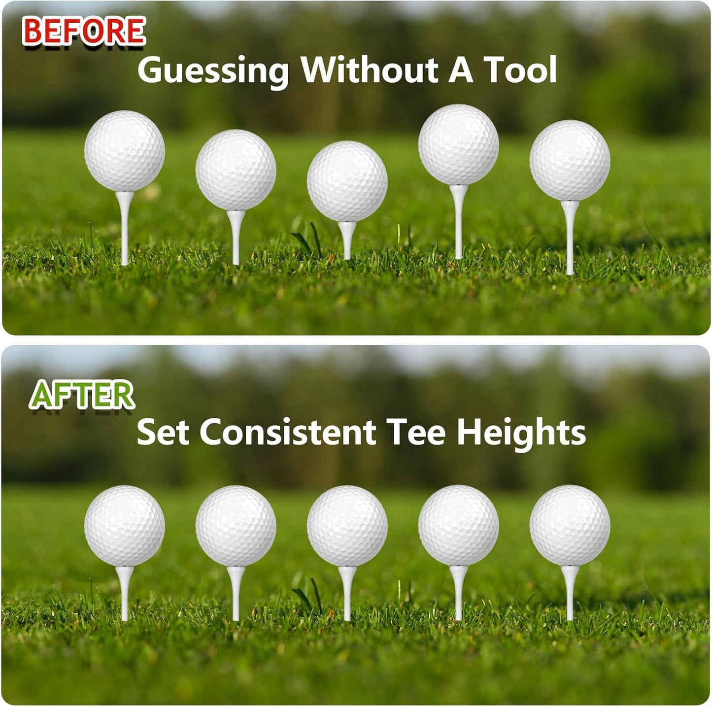Adjustable Golf Tee Height Tool Outdoor Golf Training Aid Precision Tee Height Setter for Consistent Swings