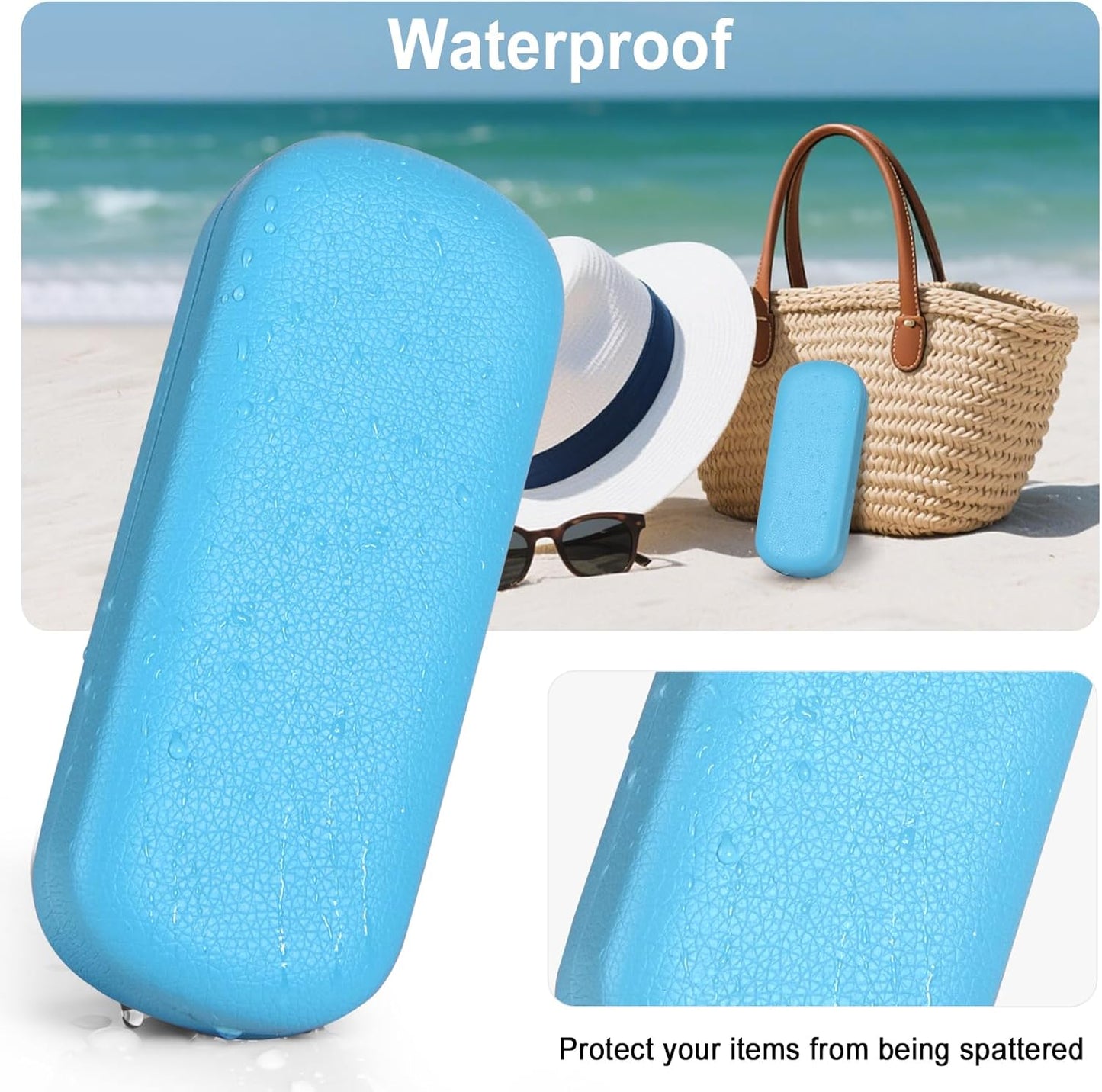 RayLove Glasses Case Hard Shell Eyeglass Case with Cleaning Cloth, PU Leather Protective Eye Glass Cases Fits Most Sunglasses