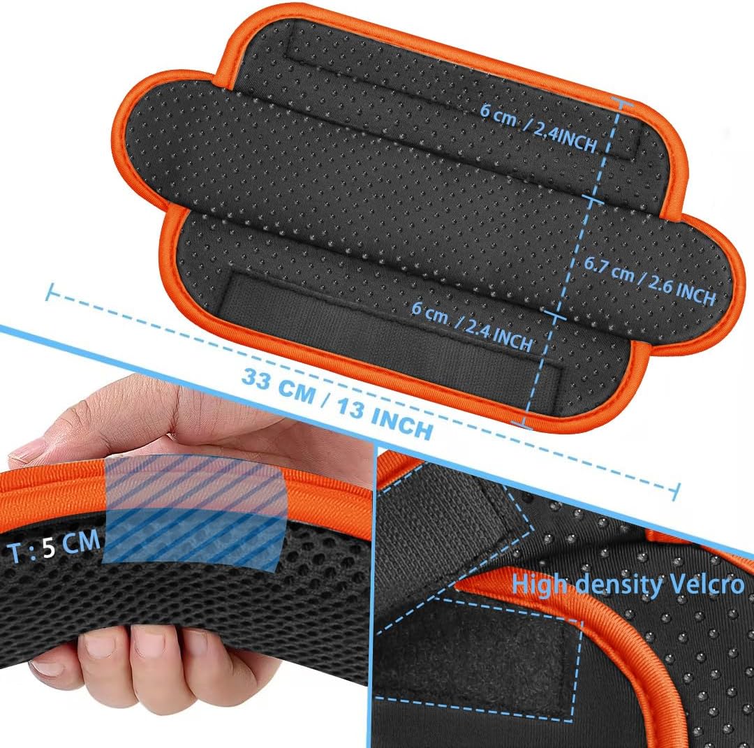 ZINZ 2-Pack Universal Shoulder Pad with Ultra Thick Cushion for Bag Luggage Bag Crossbody, Plus Long & Anti-Slip & Breathable,Grey-Orange Edge
