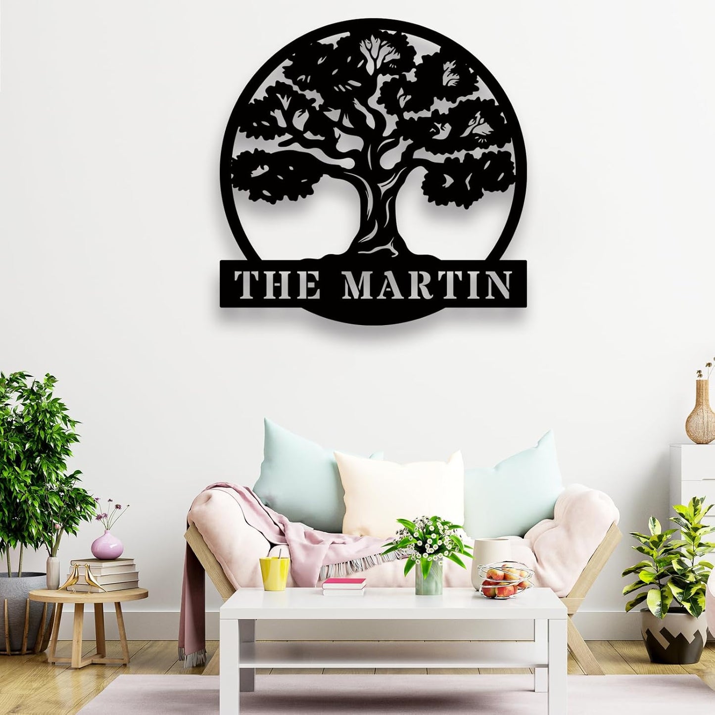 Personalized Oak Tree Metal Sign, Custom Tree Of Life Wall Decor, Custom Oak Tree Family Metal Signs, Wall Decor