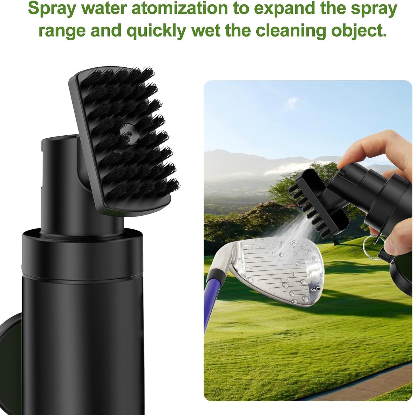 Premium Golf Club Cleaner Brush with Pressurized Water Sprayer – 5OZ Portable Club Brush for Quick Cleaning, Ideal Golf Accessories for Men – Caddy Splash Design