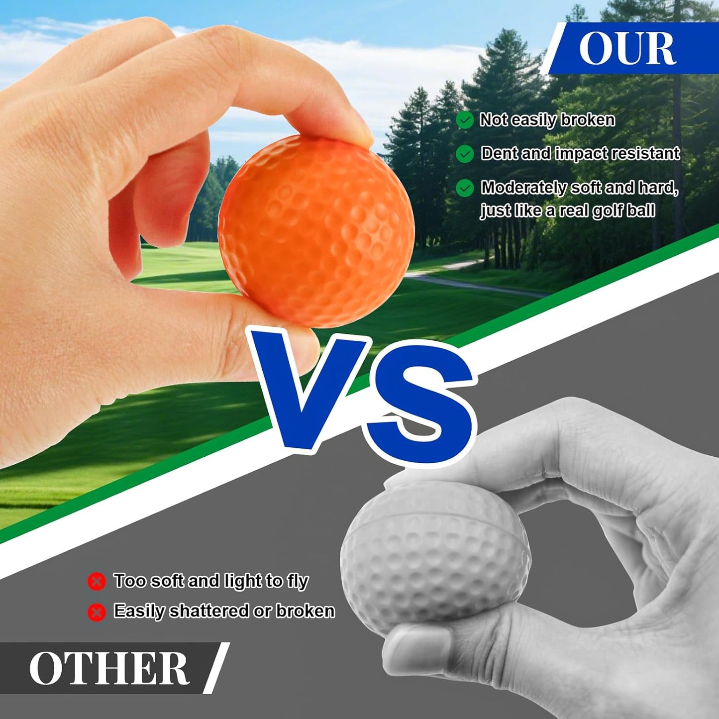 20 Pack Practice Golf Balls,41mm Foam Golf Balls,Limited Flight Design with Realistic Feel Durability,Perfect for Indoor or Outdoor Golf Training,Backyard Drills