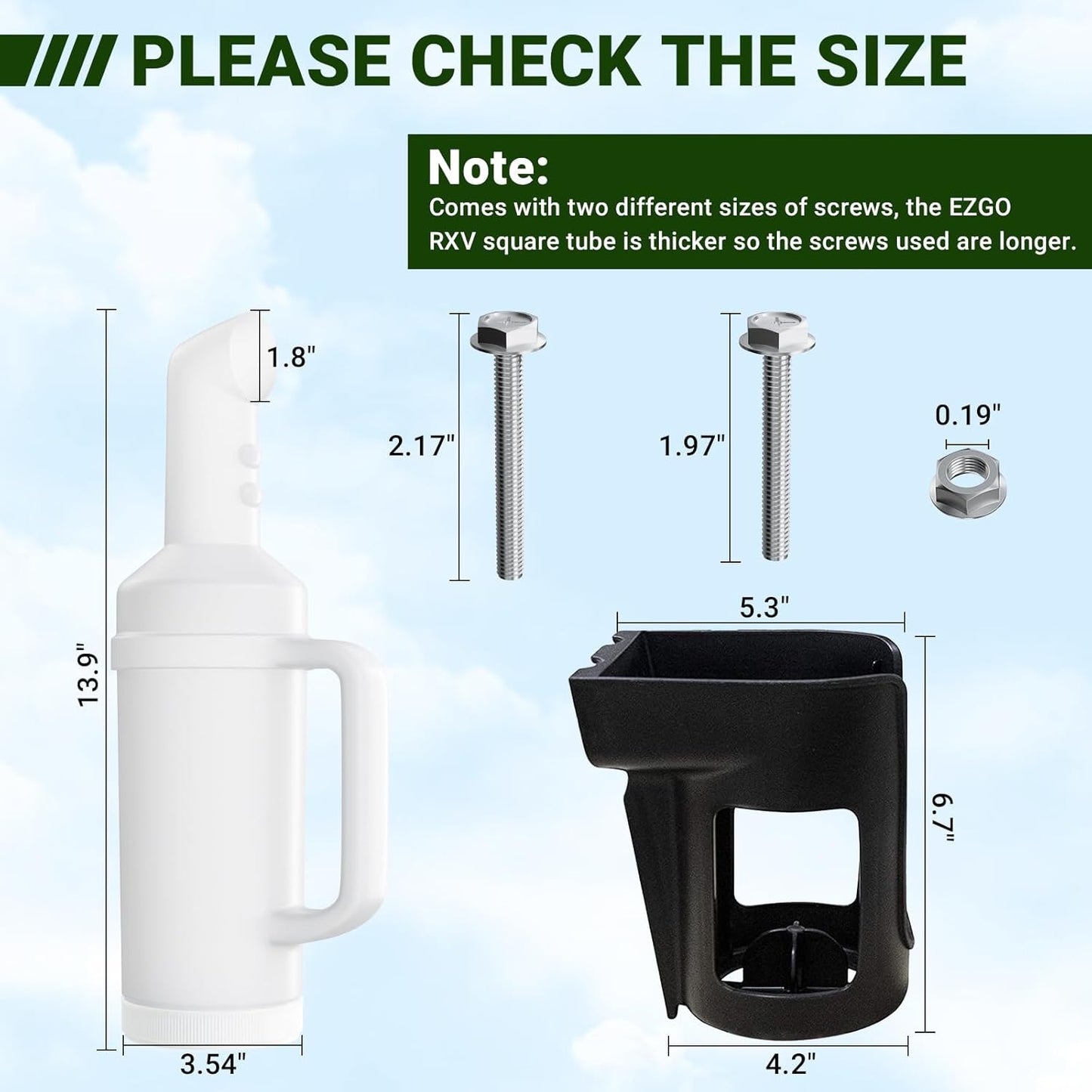 Panglong Universal Golf Cart Sand Bottle with Handle 1Pcs or 2Pcs, Divots Filler Sand & Seed Bottle with Rattle Proof Holder for Yamaha Club Car EZGO