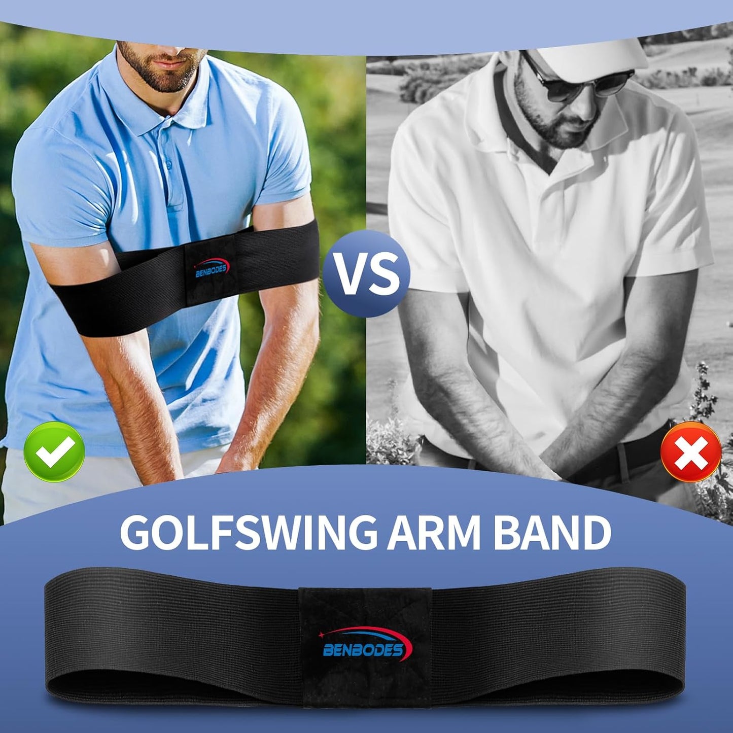 Golf Swing Training Aid - Muscle Memory & Connection Swing Corrector for Golfers, Arm & Elbow Posture Trainer for Right/Left Handed Beginners, Golf Trainer Arm Band for Indoor/Outdoor Club Practice