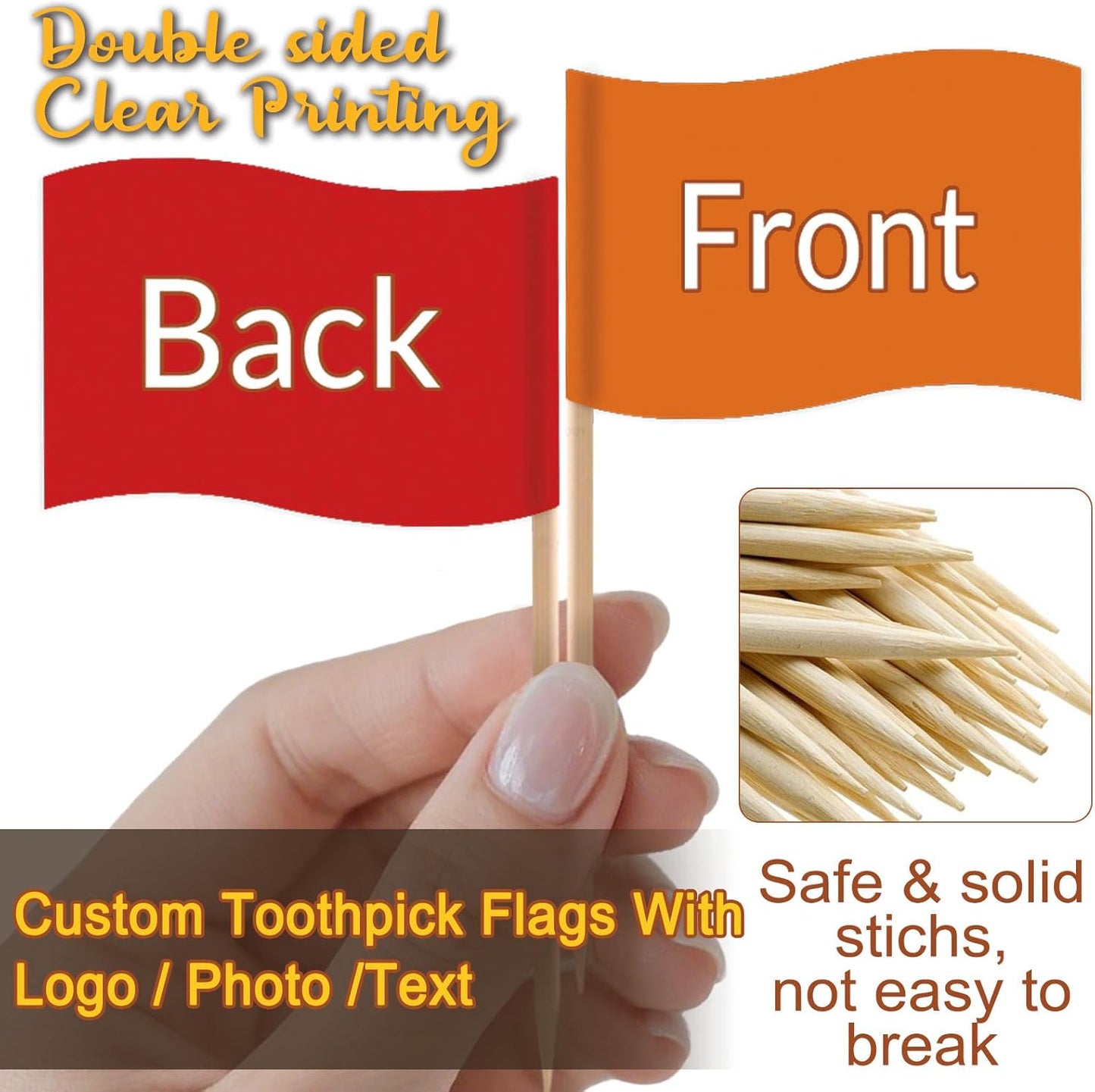 Custom Cupcake Toppers Picture up to 100Pcs Personalized Toothpick Flags for Food Drink Decorations Customized for Birthday Graduation Parties Weddings Celebrations - Swallowtail