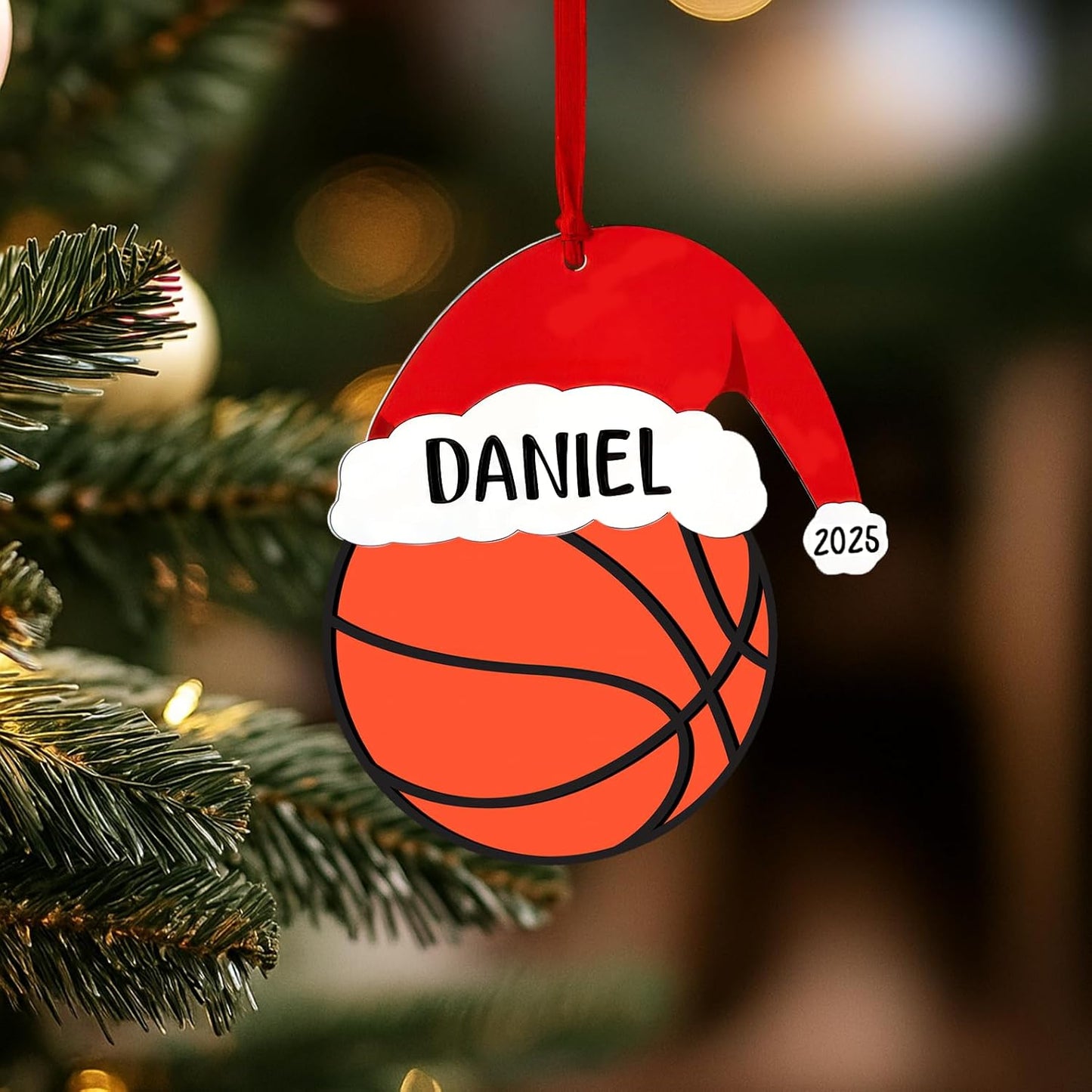 Personalized Basketball Christmas Ornament 2025, Basketball Ornaments for Christmas Tree, Team Ornament, Custom Coach Gifts, Hanging Decor, Gifts for Sports Lovers Boys, Xmas Gift 2025