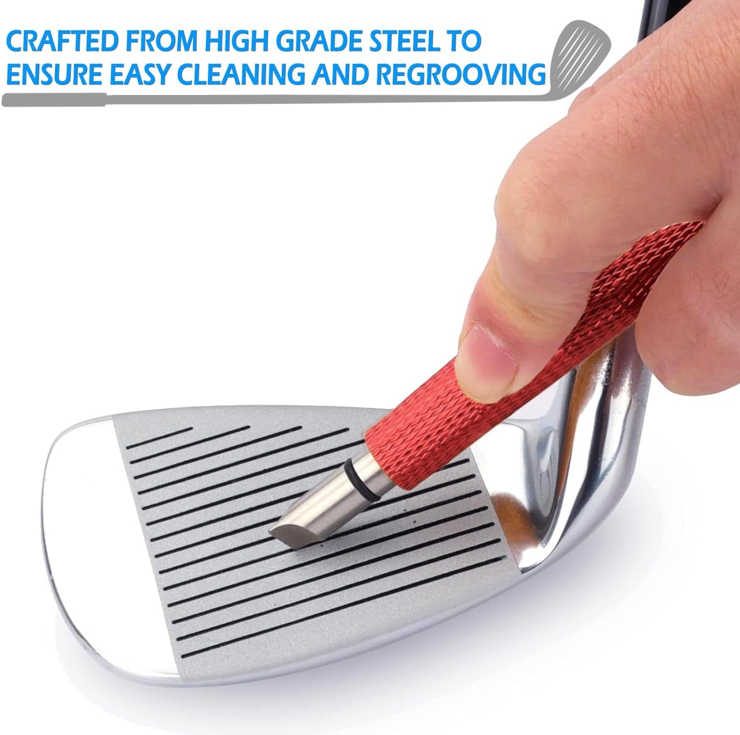 Golf Club Grove Sharpener,Golf Club Grove Cleaner, Re-Grooving and Cleaning Tool for Wedges and Irons, Optimal Backspin on Golf Ball for Precision Shots 5 Colors to Choose from