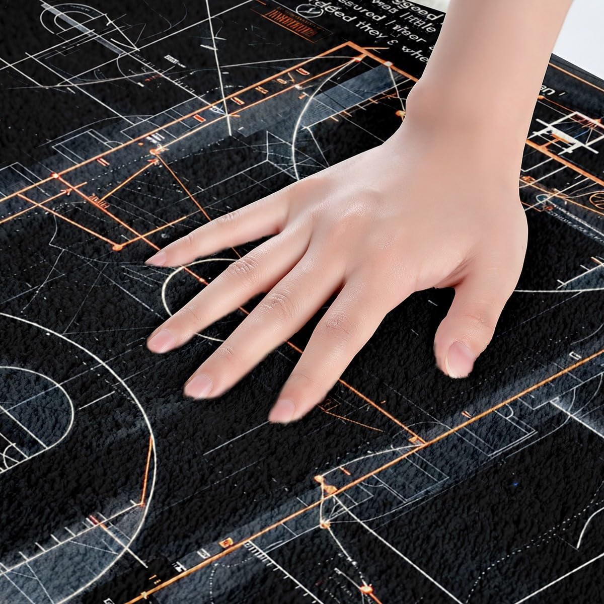 Feelyou Basketball Polyester Bath Rug Ball Sport Game Soft Fleece Door Carpet for Kids Boys Girls Basketball Court Plan Non Slip Bath Mat Sport Theme Bathroom Floor Indoor Doormat,16x24 Inch