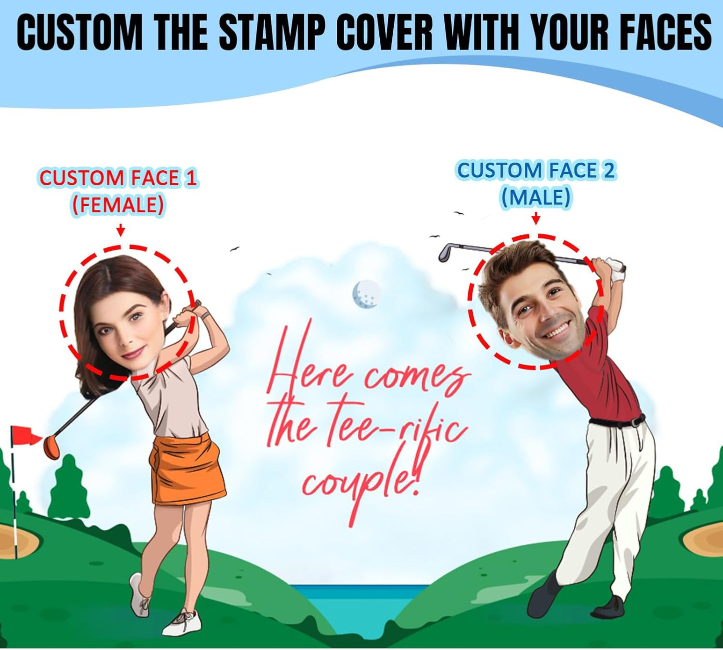 Custom Golf Ball Stamps Personalized Self-Ink Long Lasting Golf Ball Markers Customizable Funny Case Icon Sticker Golf Ball Stamper