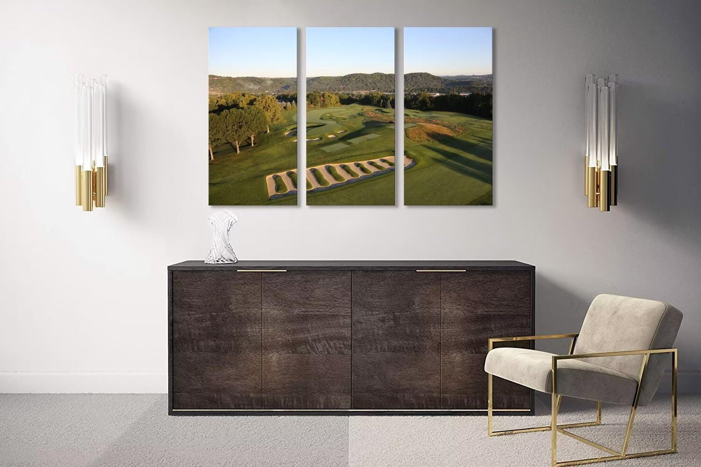 Oakmont Country Golf Club Wall Art for Living Room Bedroom Bathroom Home Decorations Oakmount Golf Art Golf Pictures Posters Framed Artwork Canvas Prints Ready to Hang(20''W x 40''H x3)