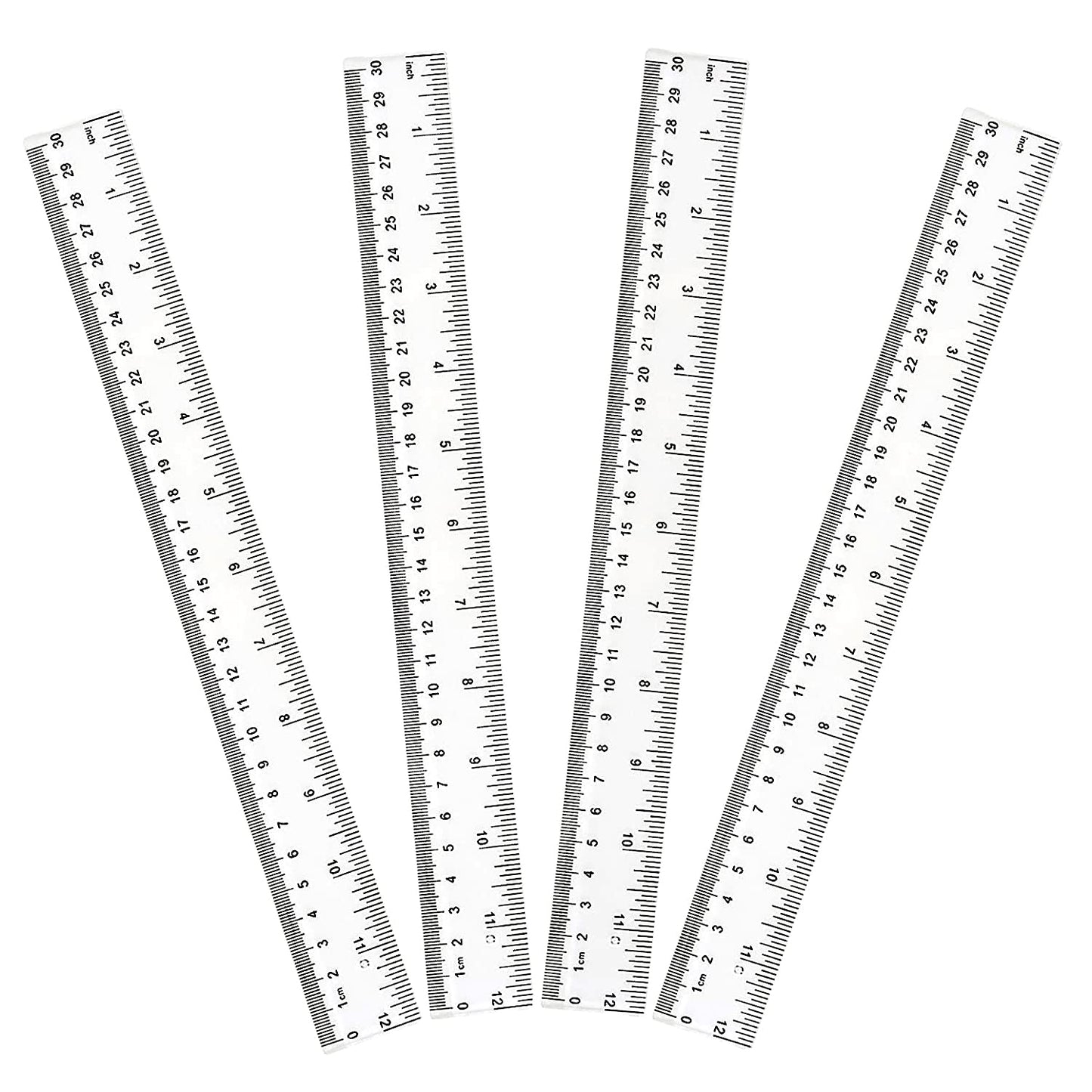 4 Pack 6-Inch Straight Rulers,Clear Plastic Ruler, Centimeter and inch Ruler Suitable for Student School and Office Study Drawing Measuring Standard