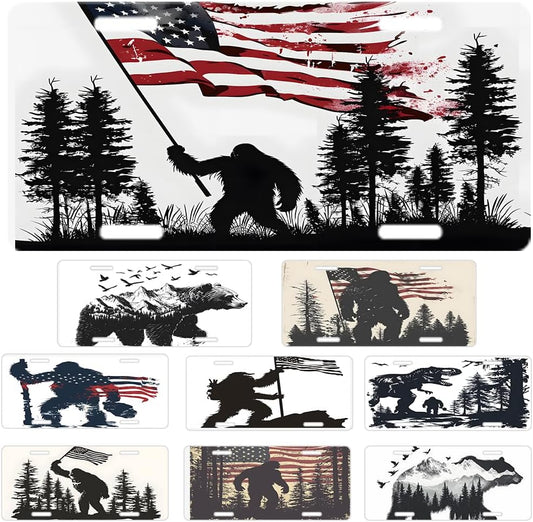 Custom License Plate Personalized Bigfoot American Funny Aluminum Front License Plates Decorative Rust-Free Metal Car Plate Covers for Women Men Car Tag Accessories fit Truck SUV Rv 12 X 6 in