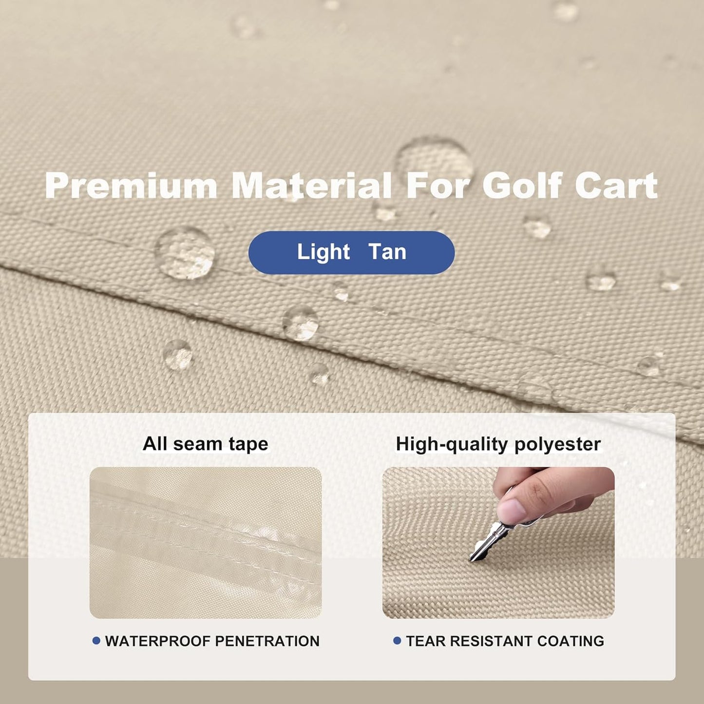 Explore Land Waterproof Golf Cart Cover Universal Fits for Most Brand 2/4/6 Passenger Car
