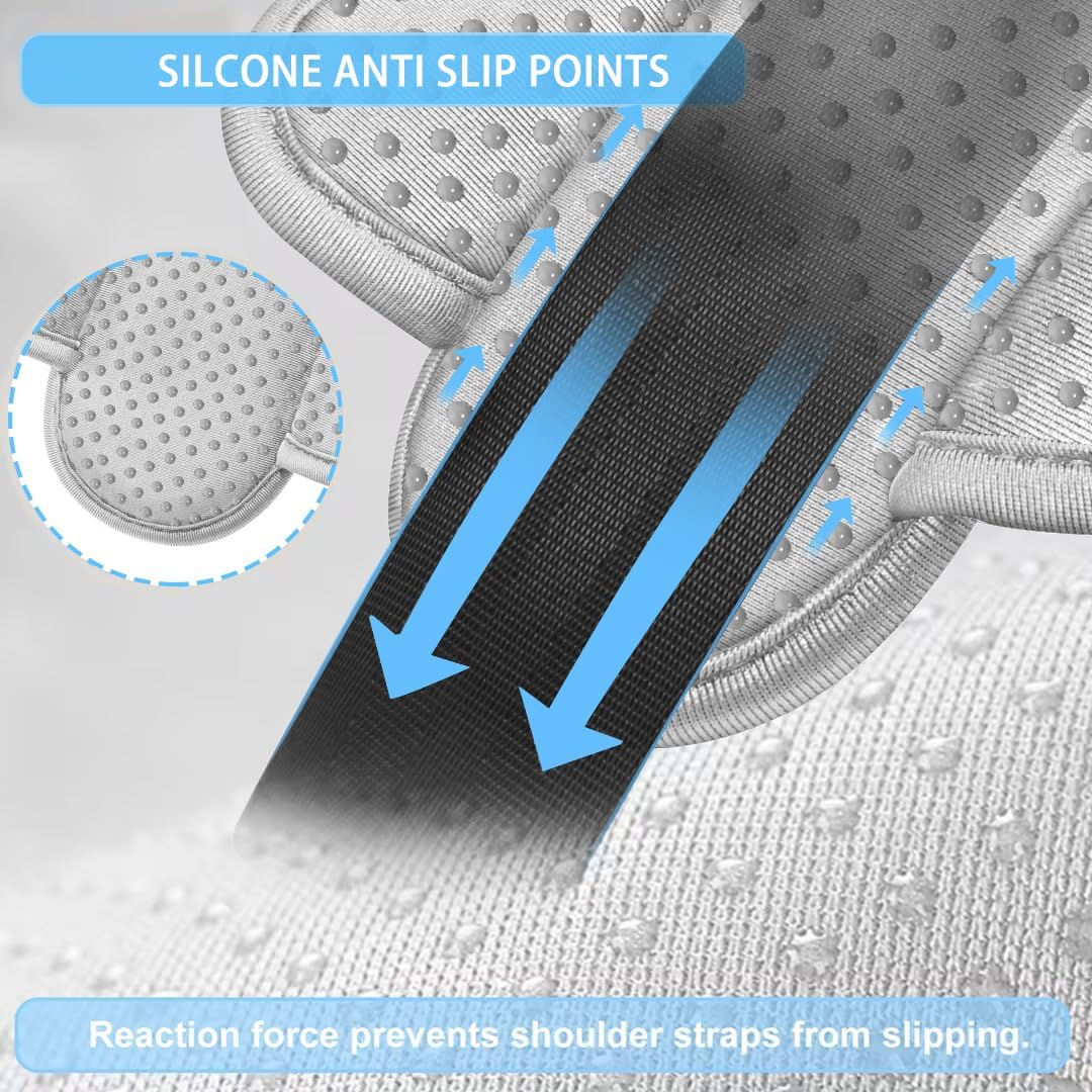 ZINZ 2-Pack Universal Shoulder Pad with Ultra Thick Cushion for Bag Luggage Bag Crossbody, Plus Long & Anti-Slip & Breathable,Grey