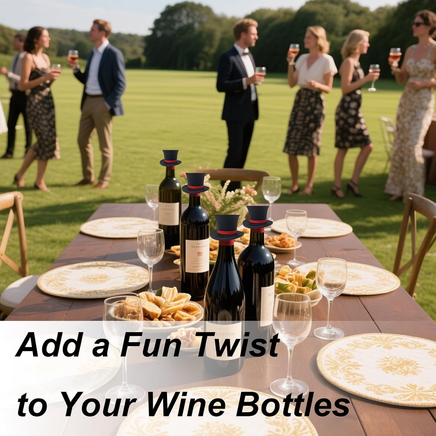 Hat Shaped Silicone Wine Bottle Stoppers – Funny Reusable Caps for Kitchen or Party