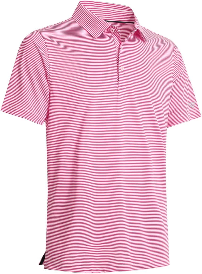 Golf Shirts for Men Dry Fit Short Sleeve Print Performance Moisture Wicking Polo Shirt