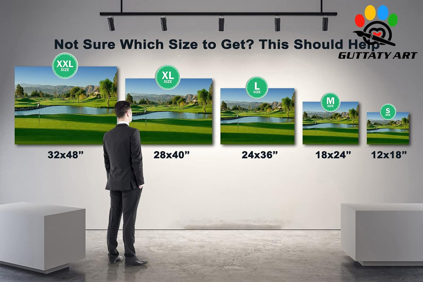 Golf Wall Art, Palm Springs Golf Course Canvas Picture for Living Room Wall Decor, Golf Sports Poster Prints for Gym Home Decoration, Framed Artwork for Office Bathroom Ready to Hang 18x24 Inches