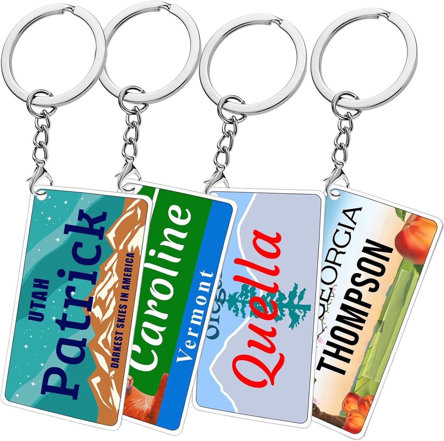 License Plate Keychain,Custom Alabama State License Plate Key Chains - Select from All 50 States - Personalized Customizable Car Tag Key Chain,Metal Customized Car Tag Keychain