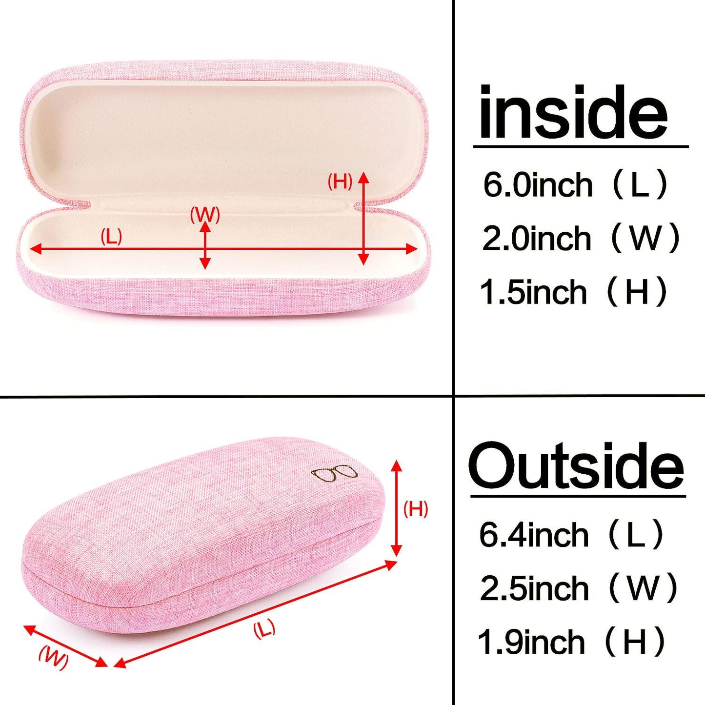 Vemiss Hard Shell Eyeglasses Cases, Linen Fabrics Protector Sunglasses Case, Large Glasses Case