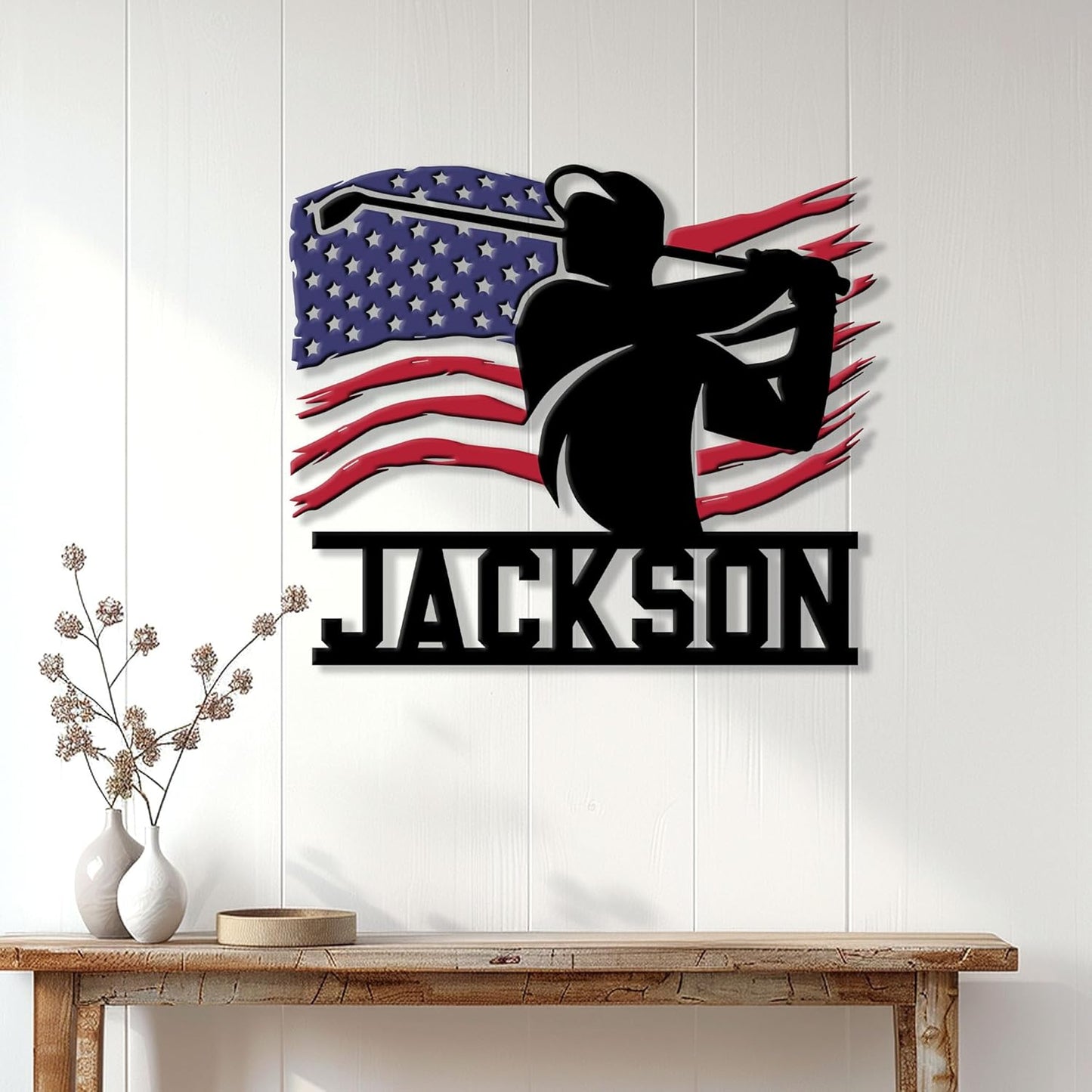 Custom Golf Metal Sign – Personalized Name Wall Decor for Porch, Yard, Clubhouse, or Room – Gift for Dad, Mom, Son, Daughter, or Coach on Birthday or Golf Celebration