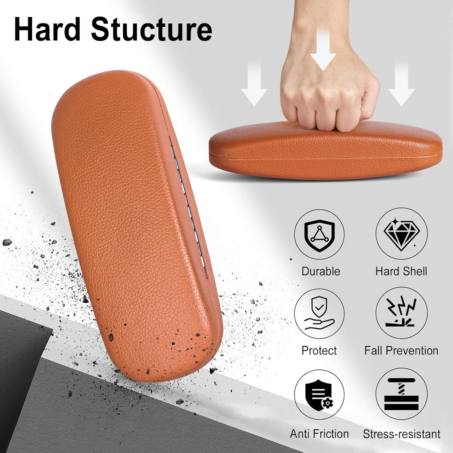 RayLove Glasses Case, Unisex Hard Shell Eyeglass Case, PU Leather Protective Hard Eye Glasses Cases with Eyewear Accessories