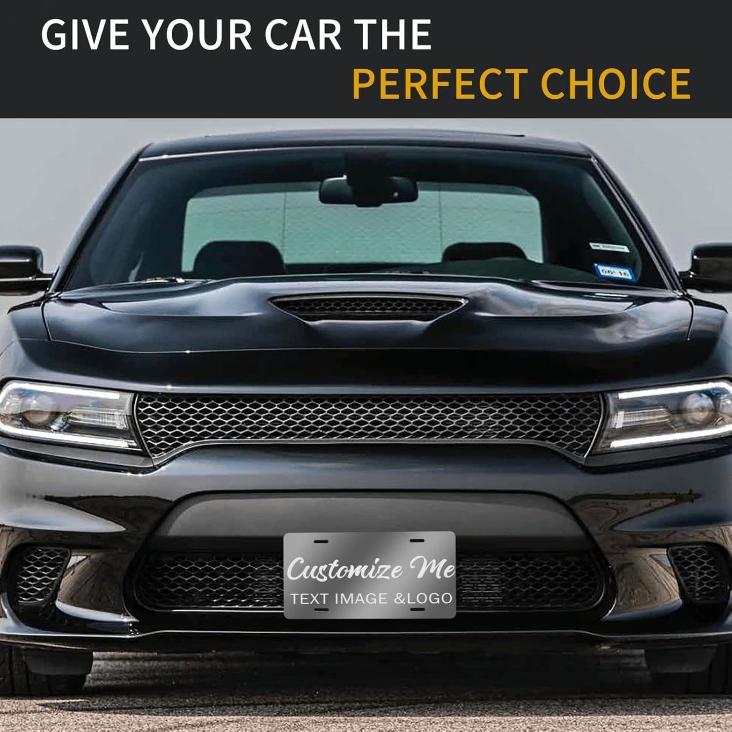 Custom License Plate 4x2/7x4/12x6 Inch Personalized Front License Plate Novelty Customized Car Tags Plates for Front of The Car,12"x6",Style 4