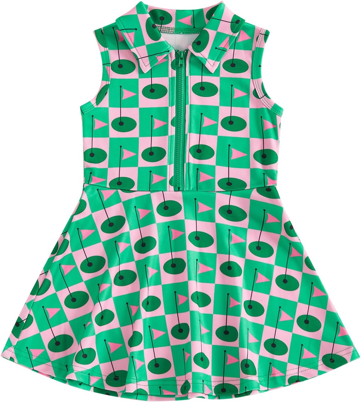 Little Girls Mardi Gras Outfit Toddler Sleeveless A Line Sun Dress Kids Zipper Party Dresses Spring Summer Clothes