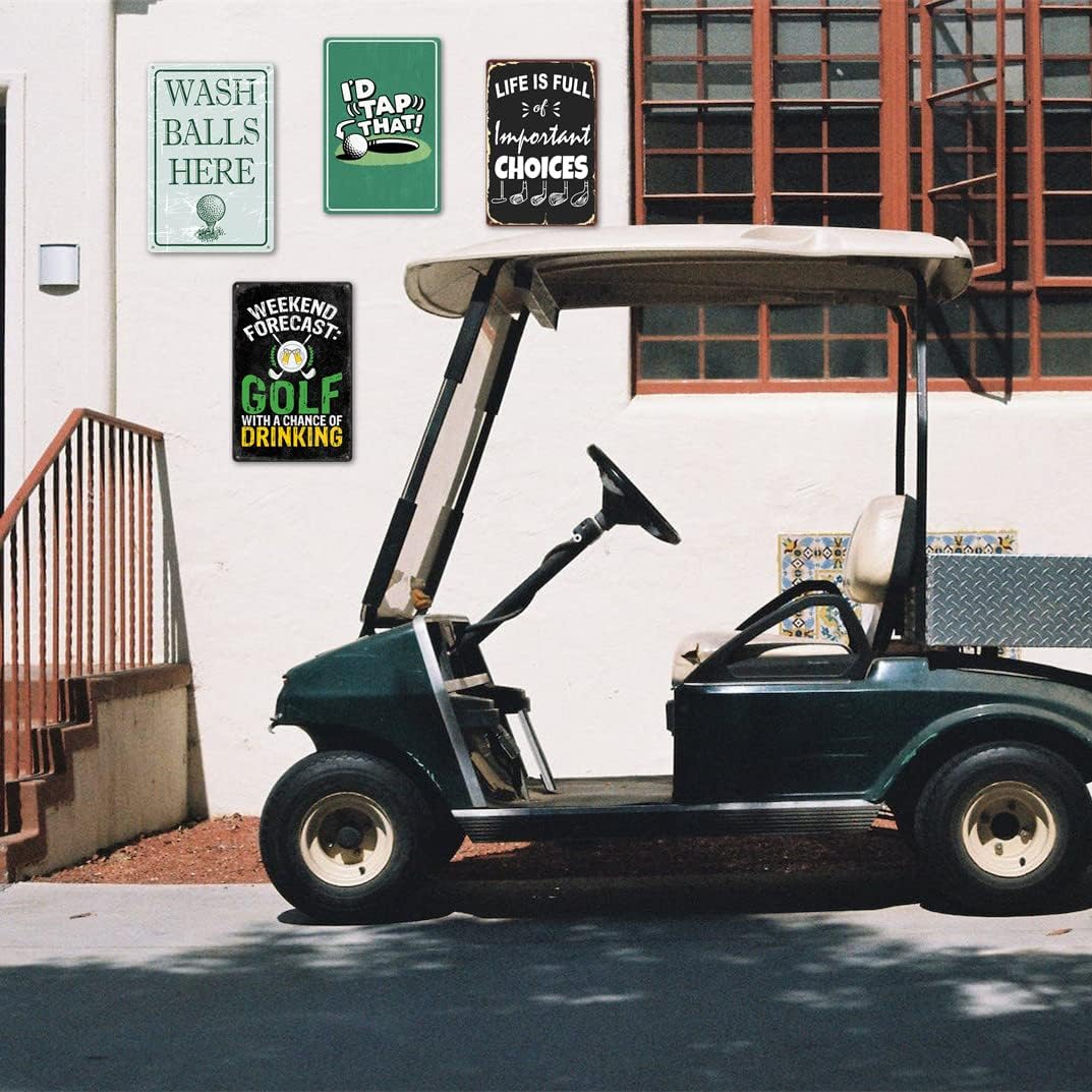 Golf Sign Metal Signs Vintage Funny Tin Signs For Man Cave Signs And Decor Caution Golf Cart Vintage And Retro Signs Personalized Golf Themed Decor 8X12 Inch