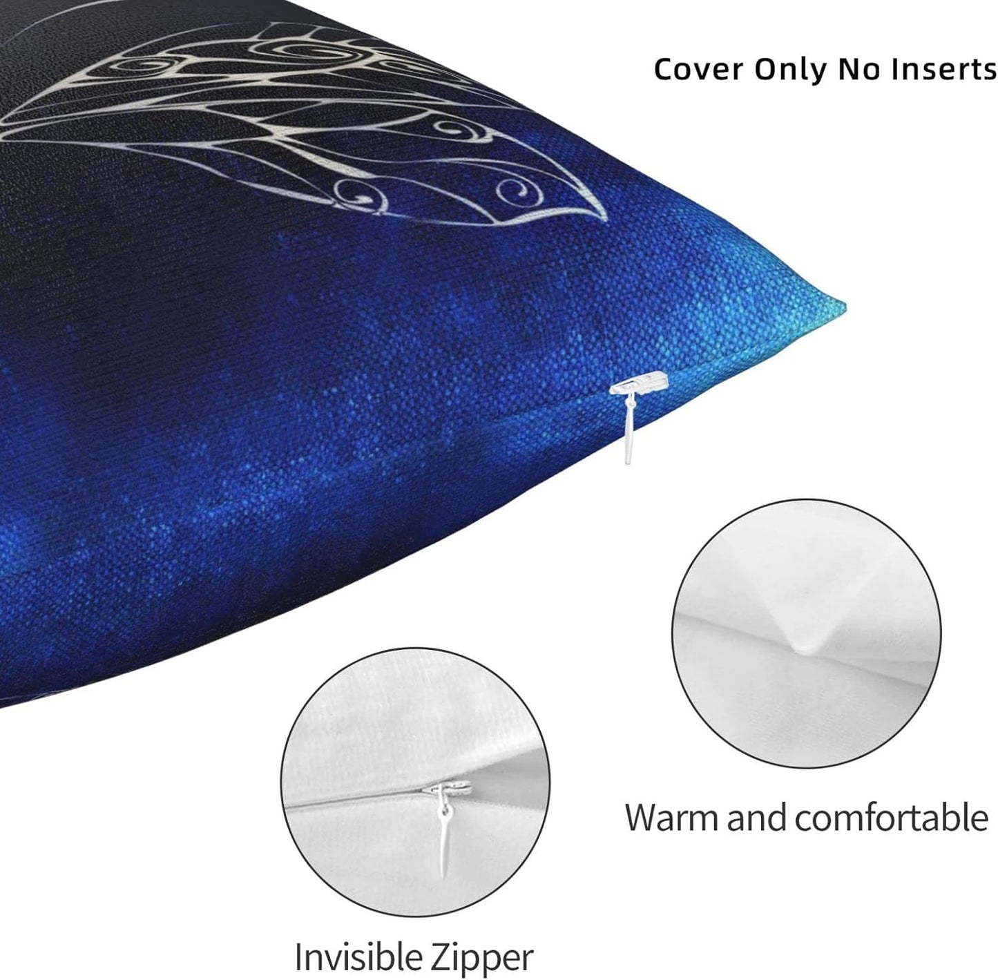 Dragonfly Blue Throw Pillow Covers 18x18 Inch Farmhouse Home Room Decor for Bedroom Living Room Sofa Car Cushion Pillow Case (CBGHH6534)