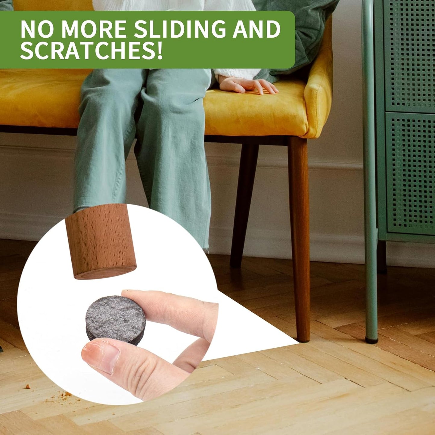 Non Slip Furniture Pads 36 PCS 1'' Round - Anti Slip Furniture Pads - Self Adhesive Rubber Feet Furniture Feet - Chair Leg Floor Protectors - Keep Furniture in Place