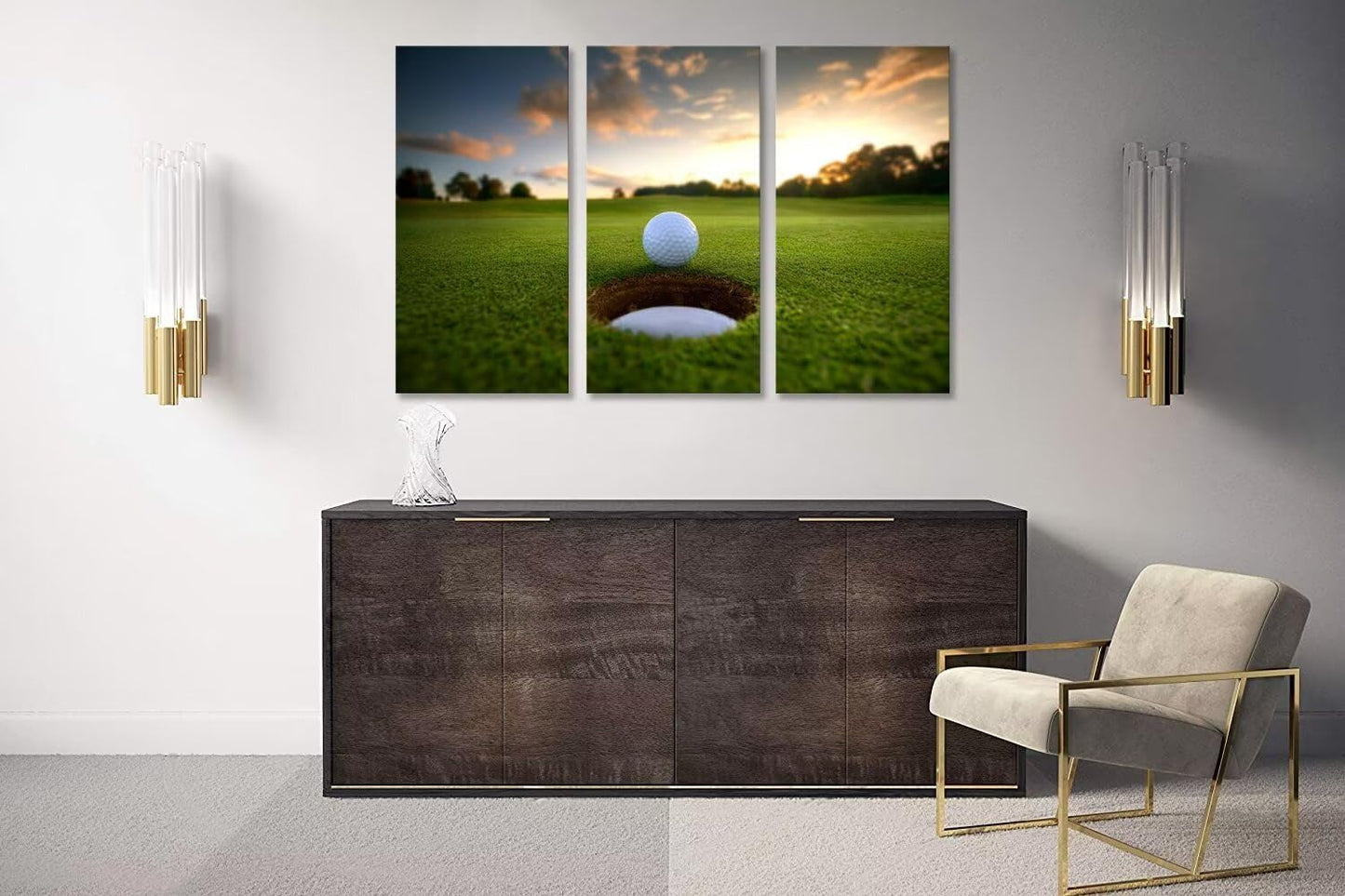 Golf Course Canvas Wall Art for Living Room Bedroom Home Decorations Golf Wall Decor for Office Golf Course Pictures Posters Framed Artwork Canvas Prints Ready to Hang(14''W x 28''H x3)