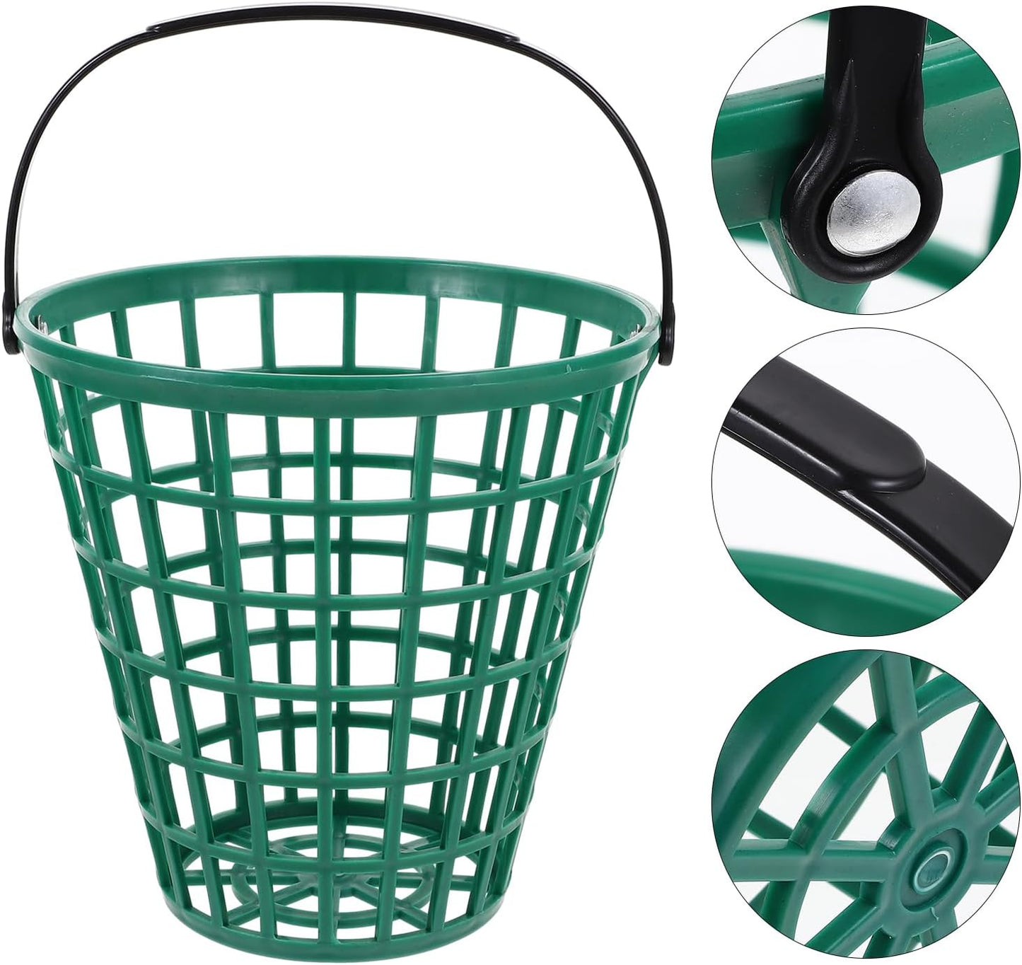 Stainless Steel Golf Ball Organizer Basket with Lid – Vintage Practice Range Storage & Beer Pong Bucket (Rust-Proof, Heavy-Duty for Indoor/Outdoor Use)