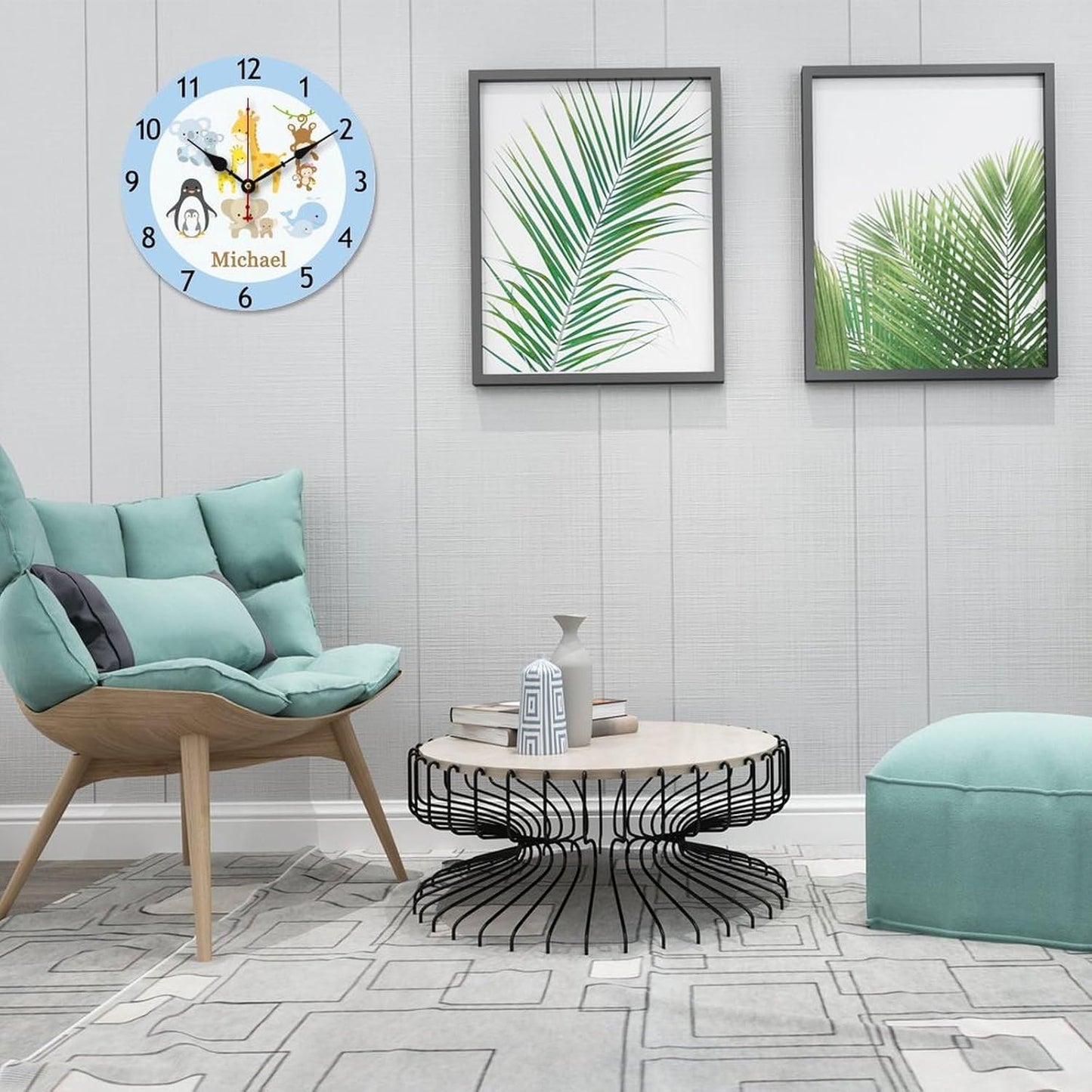 Golf Ball Personalized Name Wall Clocks Battery Operated 12 inch Clocks Decorative Silent Kids Wall Clock with Name Custom Kids Birthday Gifts Children Room Decor, Style-13, 280ol7t4cp70