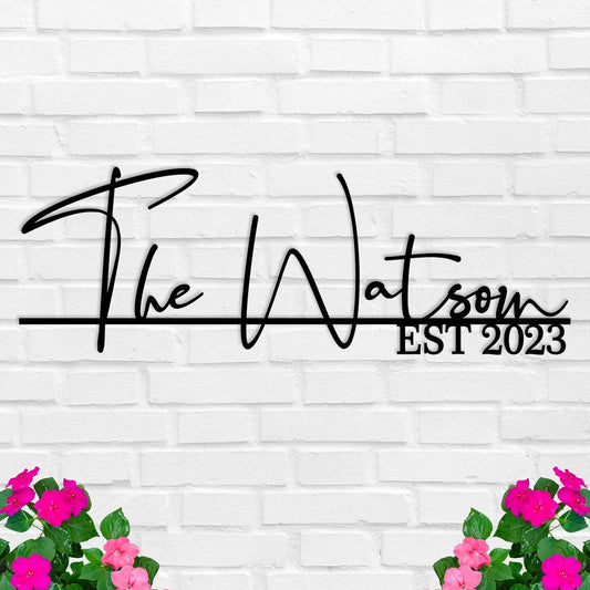 Personalized Family Name Sign, Metal Last Name, Family Established Sign