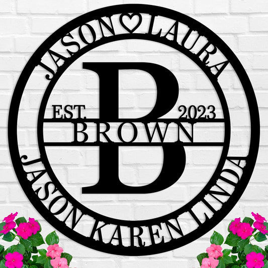 Last Name Signs for Home Personalized Metal Signs Metal Wall Decor Personalized Family Name Sign Anniversary Wedding Gifts