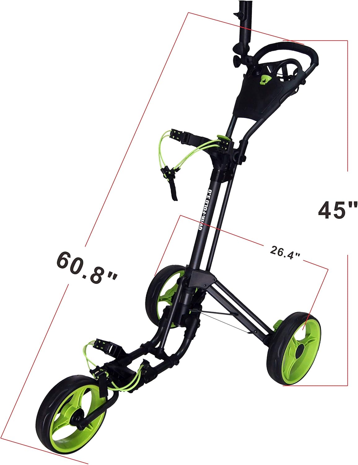 Golf Push Cart 3 Wheel with Foot Brake – 1-Second Fold/Unfold, Adjustable Handle, Umbrella Holder, Beverage Compartment & Storage | Lightweight Aircraft-Grade Aluminum Frame
