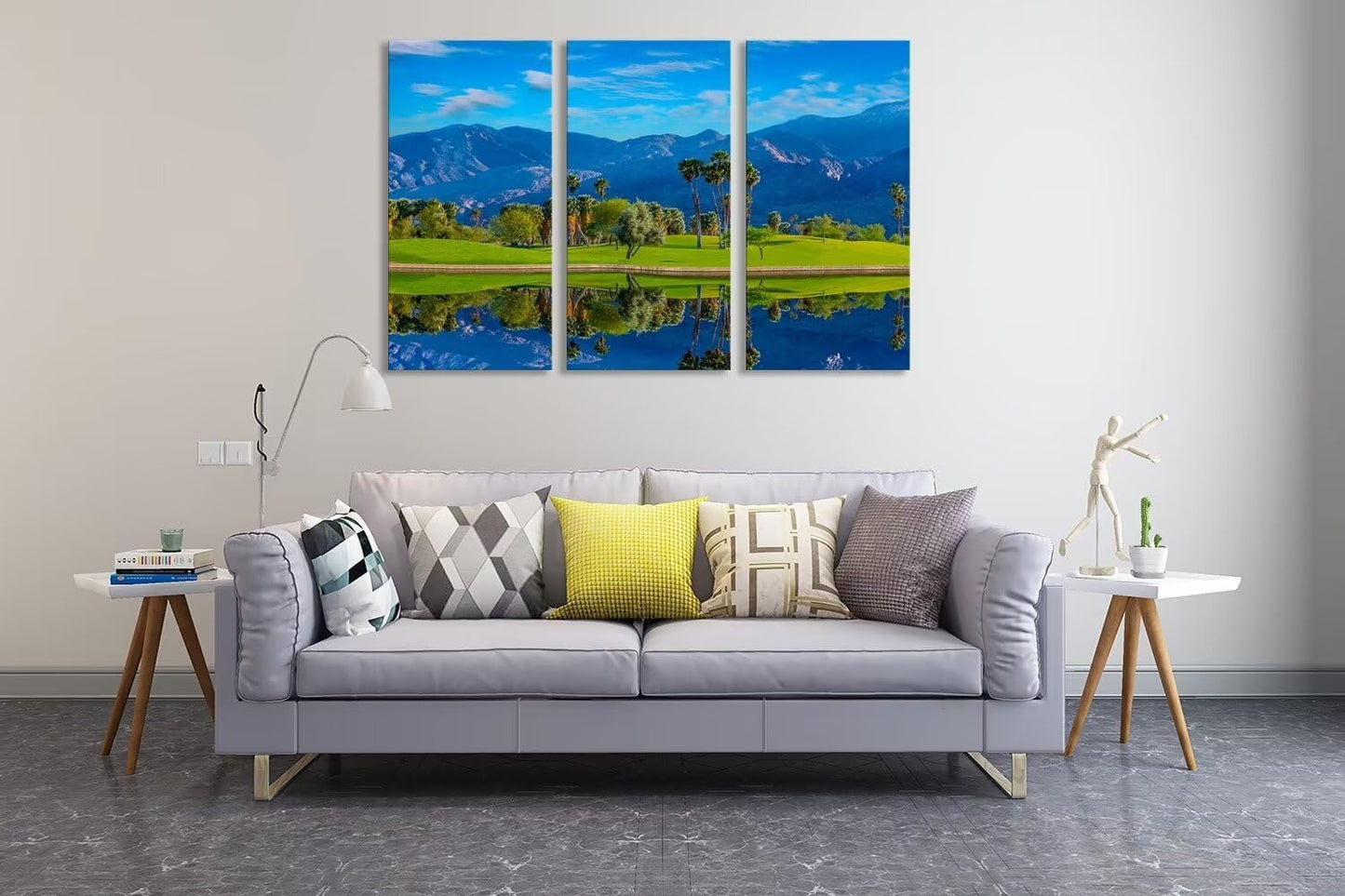 chenchenArt USA California Golf Course Wall Art for Living Room Bedroom Bathroom Home Decorations Golf Course Pictures Posters Canvas Prints Modern Artwork Framed Ready to Hang(14''W x 28''H x3)
