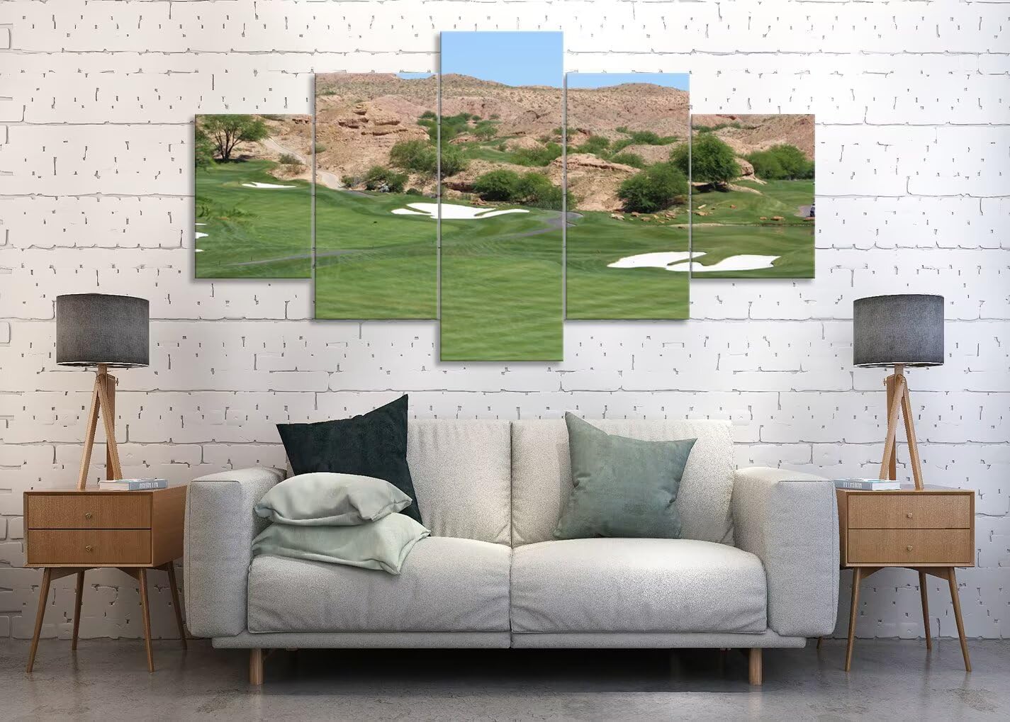 USA Canyons Golf Desert Wall Art for Office Living Room Bedroom Bathroom Wall Decorations Golf Pictures Posters Framed Artwork Canvas Prints Ready to Hang(60''W x 40''H)