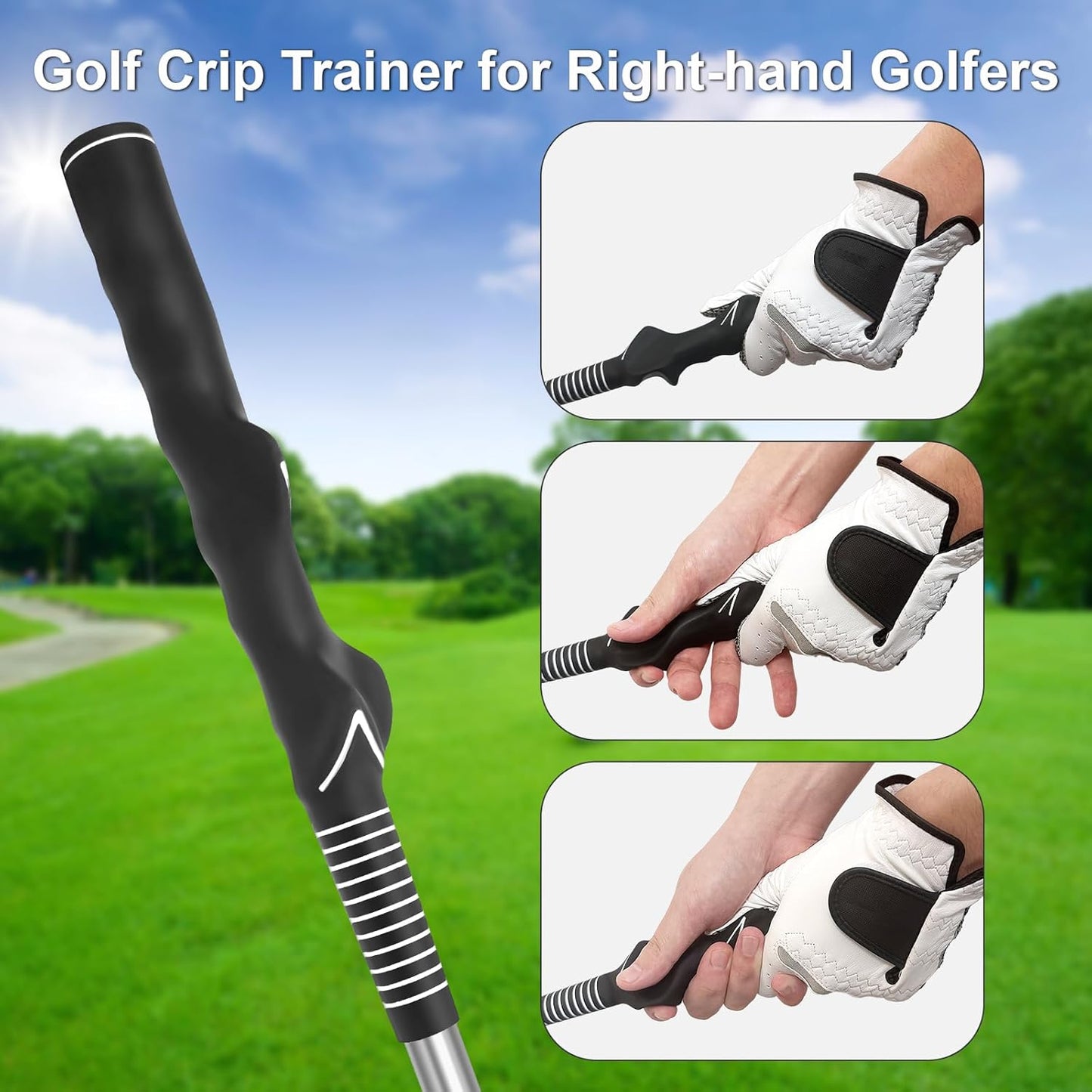 Pro-Level Retractable Golf Swing Trainer - Right-Handed Click Stick Golf Grip Trainer | Practice & Pre-Round Warm-Up Golf Training Aid