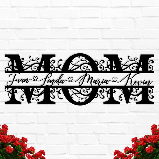 Personalized Mothers Day Gifts, Custom Mother's Day Gifts from Daughter, Custom Mom Metal Sign with Kids name, Mothers Day for Mom, Personalized Metal Name sign Gifts for Grandma