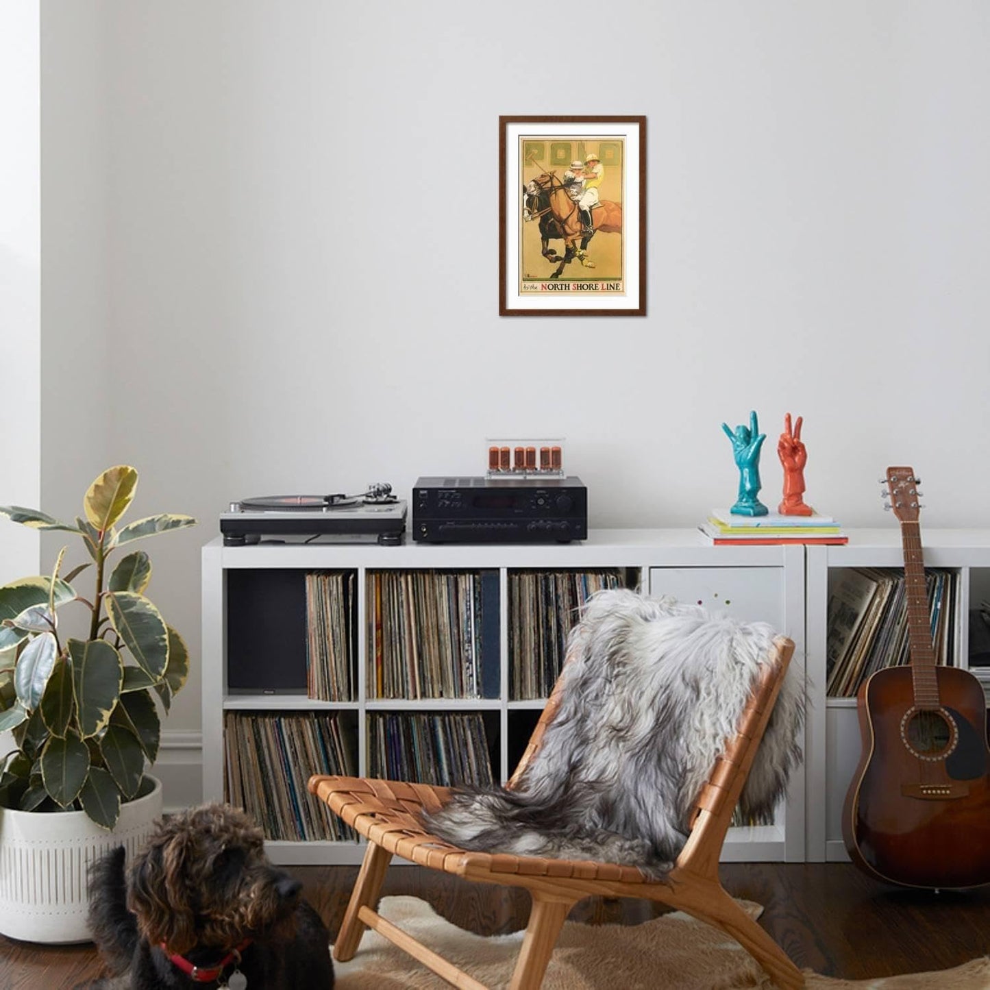 ART.COM Wall Art Print Polo Poster on Brown Frame, 17" x 23"