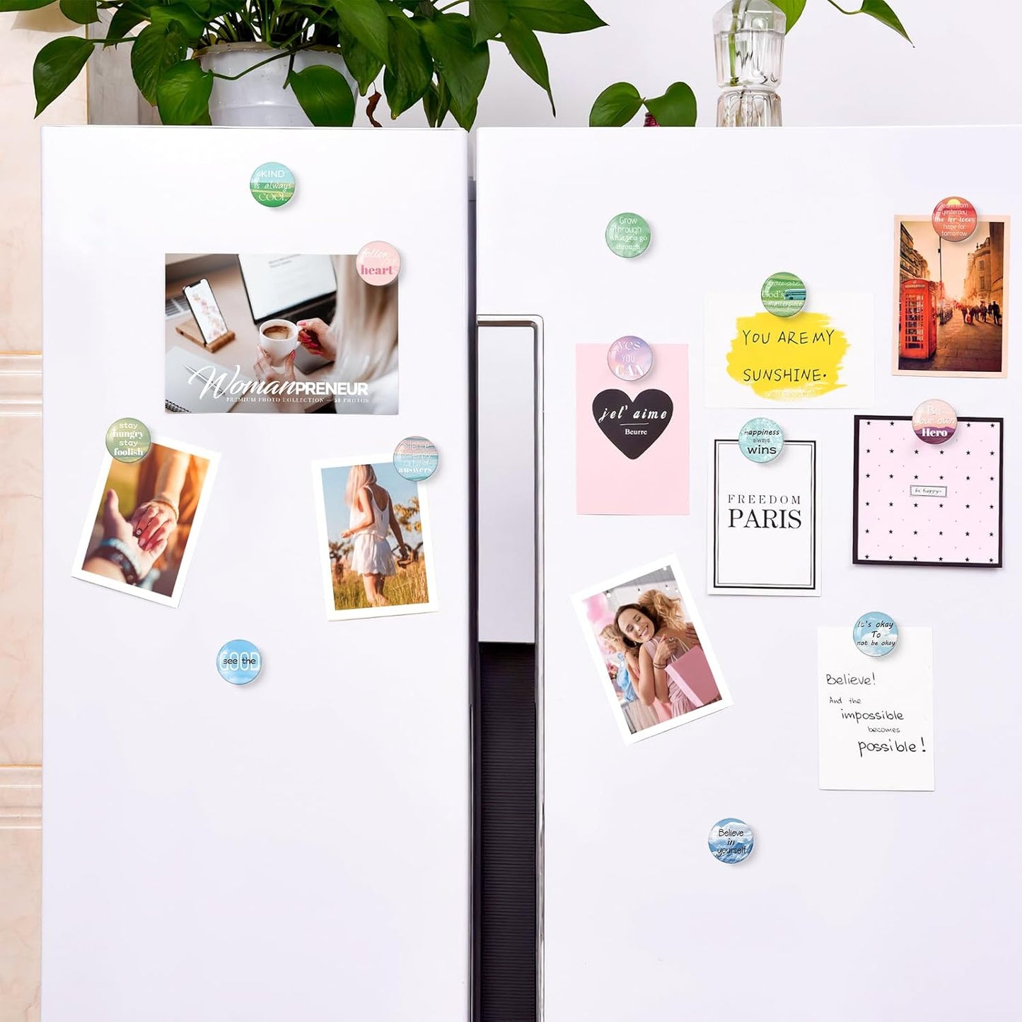 MORCART 16PCS Inspirational Magnets for Fridge, Motivational Quote Refrigerator Magnets Decorative for Locker Whiteboard Cabinet Office Kitchen Blackboard