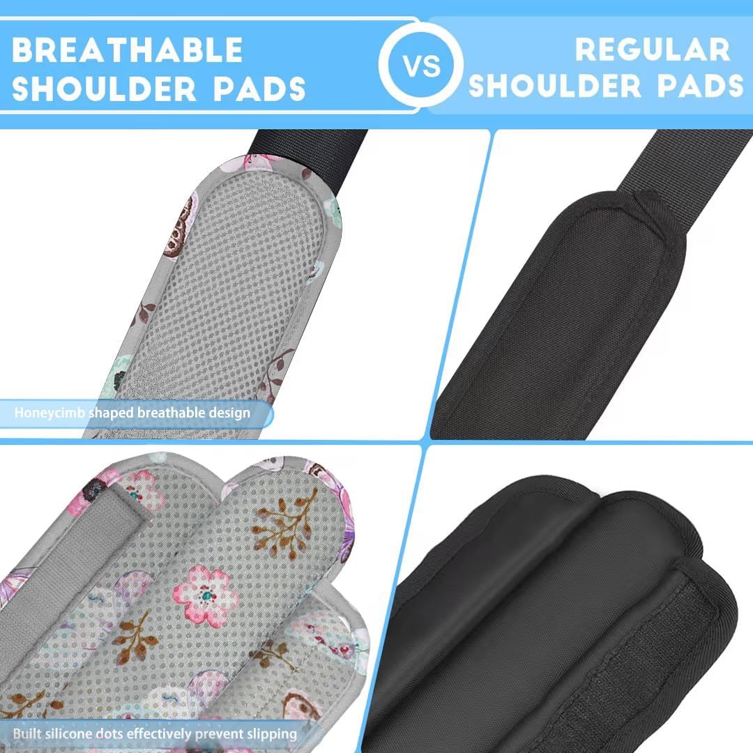 ZINZ 2-Pack Universal Shoulder Pad with Ultra Thick Cushion for Bag Luggage Bag Crossbody, Plus Long & Anti-Slip & Breathable,Butterfly