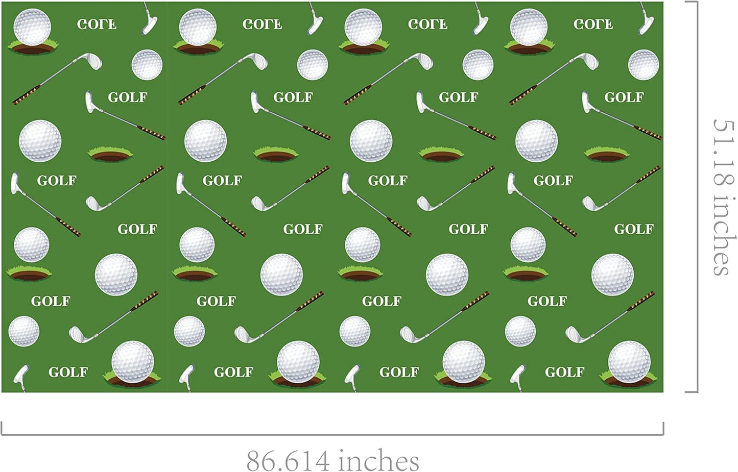 Adirasenotek 3Pcs Golf Party Tablecloths,Sports Themed 87" Lx51 W Rectangular Plastic Table Covers Disposable Tablecloths for Decoration Birthday Part Baby Showers