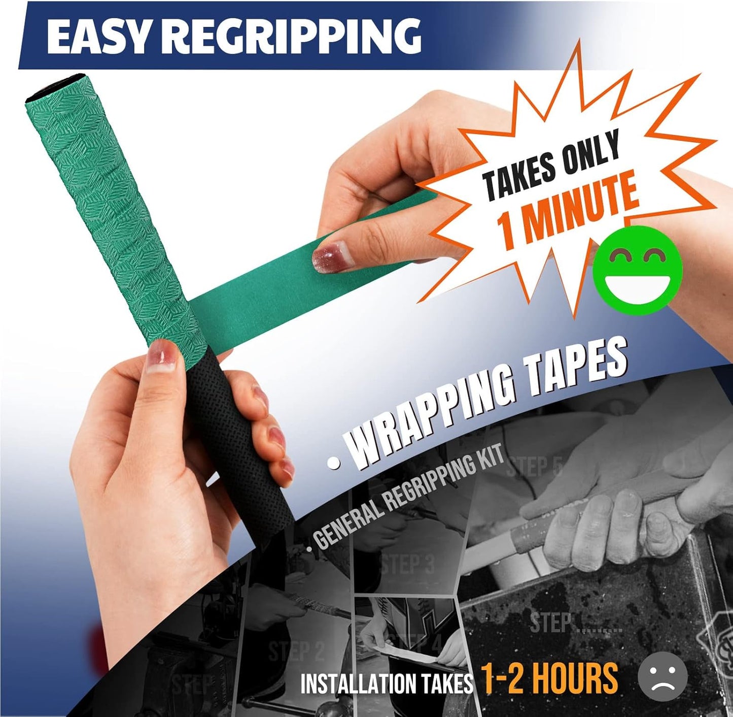 JAYA Golf Grip Wrapping Tapes, Innovative Regripping Solution for Golf Club Grips, 3 Or 15 Pack Tacky PU Overgrip Tapes, Options of 5 Colors, Enjoy a Fresh New Grip Experience