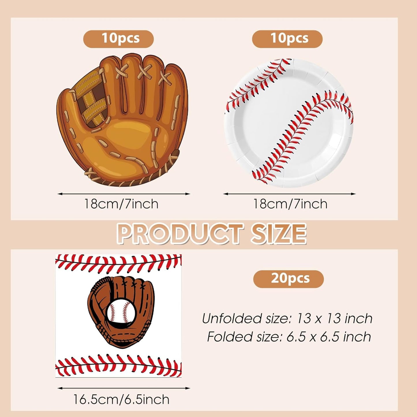 Baseball Birthday Decorations,40Pcs Baseball Themed Plates and Napkins Baseball Disposable Tableware Kit for Baseball Party Supplies,Sports Themed Party