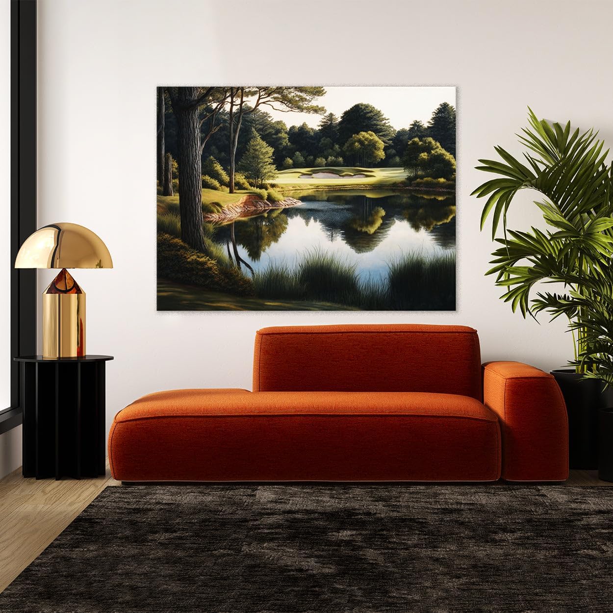 Sense Canvas Golf Realistic Course 10 Canvas Art - Home Decor Wall Art Print Poster Painting Medium 24x18 / 1.5"